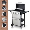 BAOURE 3-Burner Propane Gas BBQ Grill, 25,650 BTU Outdoor Barbecue with Foldable Side Tables & Stainless Steel Warming Rack - 3 of 4