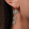 Vuskdtei18K Gold Plated Flower Dangle Earrings for Women, Hypoallergenic Cubic Zirconia Earrings, Elegant Chandelier Drop Earrings - 3 of 4