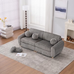 SeaCamel Modern Sofa for Living Room, 84" Grey Corduroy Sofa Couch, Sectional Love Seat Couch, Upholstered Sofa for Apatment Bedroom Home Office - 1 of 4
