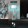 LED lights  Glass Display Cabinet 4 Shelves with Door, Floor Standing Curio Bookshelf for Living Room Bedroom Office, 64.7"*16.7"*14.3", Black - 3 of 4