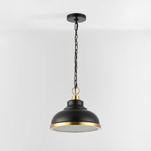 Bastion 11.75" Pendant - PND4137 - Black/Brass - Safavieh - 1 of 4
