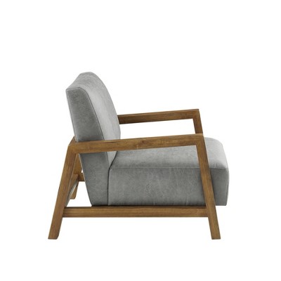 Easton Sustainably Sourced Gray Faux Leather Accent Chair