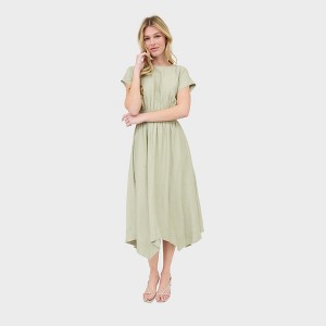 August Sky Women's Behind The Neck Tie Midi Dress - 1 of 4