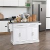 LunaLulinlk Rolling Kitchen Island with Storage, 2 Drawers, Spice, Knife and Towel Rack and Cabinets, White - 2 of 4
