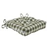 Kate Aurora Set of 2 Country Farmhouse Plaid Stain/Water Resistant Chair Cushions - 2 of 3