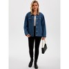 INSPIRE CHIC Women's Denim Corduroy Collar Long Sleeves Button Down Western Shacket Jean Jackets - 3 of 4