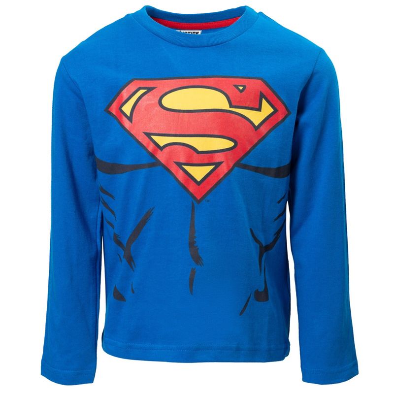 DC Comics Justice League Batman Superman The Flash 4 Pack Long Sleeve T-Shirts Little Kid to Big, 5 of 10