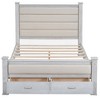 CAVINAS Queen Size Platform Bed Modern Wooden Bed Frame with Upholstered Headboard and 2 Storage Drawers for Bedroom - 4 of 4