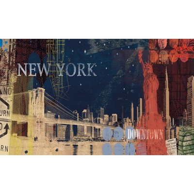 New York Streets Giant Prepasted Wallpaper Accent Mural - Roommates..