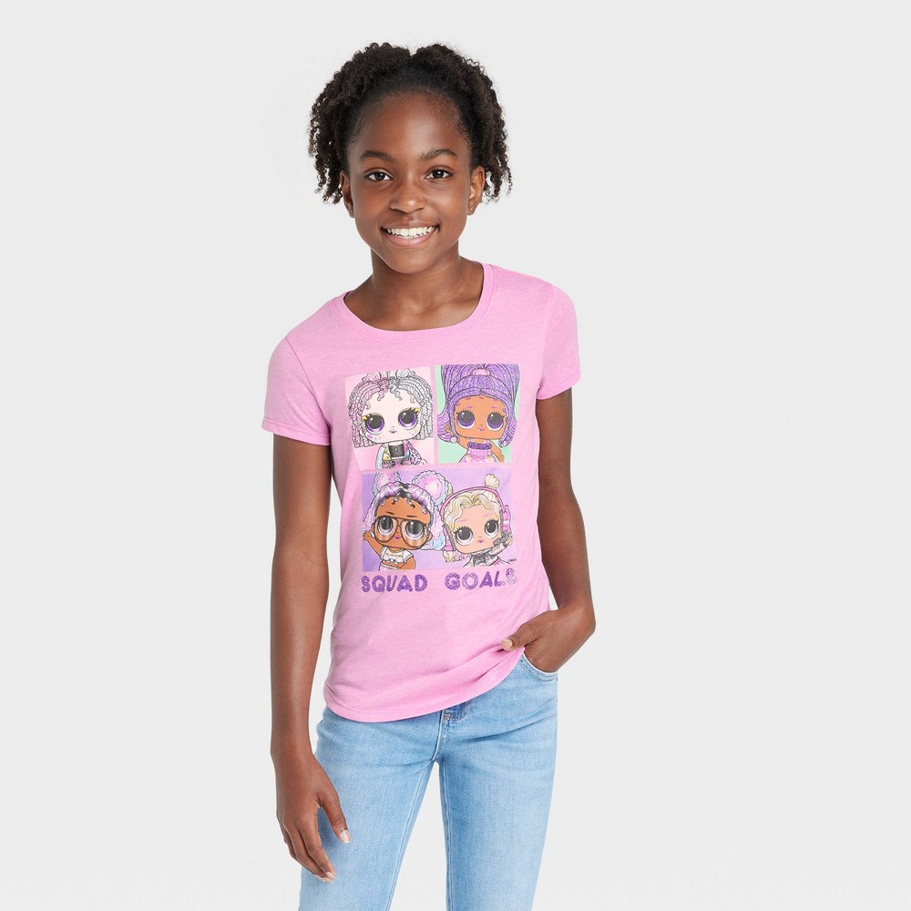 Girls' L.O.L. Surprise! Squad Goals Short Sleeve Graphic T-Shirt - Pink L