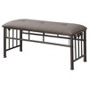 TiramisuBest Contemporary Bench in Silver Metal and Camel Faux Leather, 18.0"L Entryway Bench - 4 of 4