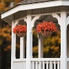 Attop 24 Pcs Artficial Outdoor Flowers with Hanging Baskets, Orange Fall mums 2 Pack Hanging Planter with Outdoor Fall Flowers Orange - 2 of 4