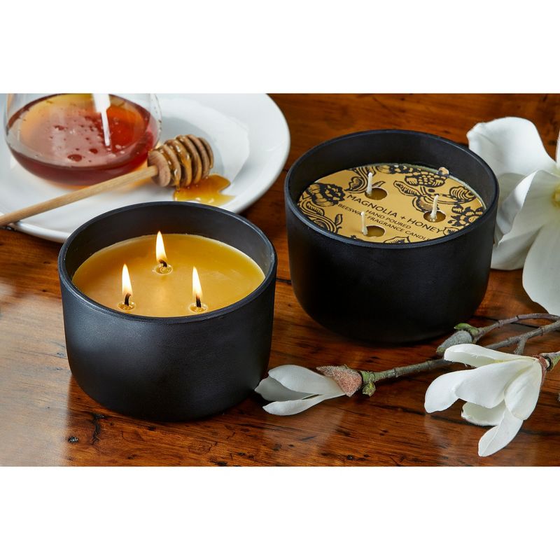 tagltd Magnolia Honey Beeswax Scented Candle in Black Glass Container, 5.0L x 5.0W x 3.0H, Burn Time 20 Hours, 2 of 3
