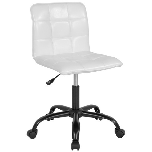 Emma And Oliver Mid-back White Leathersoft Ribbed Executive Swivel Office  Chair - Desk Chair : Target