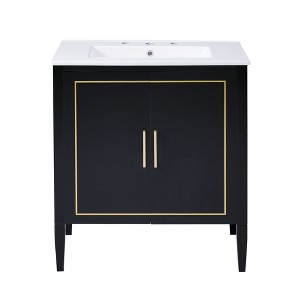 TiramisuBest 30 Inch Bathroom Vanity with Ceramic Basin, Modular Sectional Sofa with Storage, Sideboard Buffet Style Design for Living Room - 1 of 4