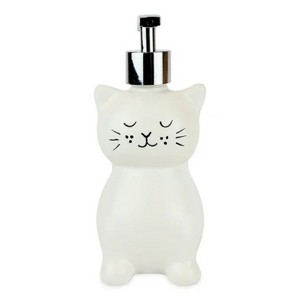 LunaLulinlk White Ceramic Cat Liquid Soap Pump/Lotion Dispenser - 1 of 4
