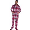 Alexander Del Rossa Men's Hooded Footed Adult Onesie Pajamas, Plush Winter PJs with Hood - image 3 of 4