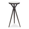 Uttermost Tilton Accent Table-Geometric Bronze Base with Chiseled Texture and White Marble Top - 2 of 4