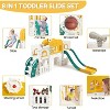 CuisinSmart 8 in 1 Toddler Slide Indoor Playground for 1-3, with Slide, Basketball Hoop, Climber, Crawling Tunnel, Telescope, Toy Storage - 2 of 4