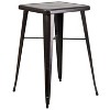 Flash Furniture Commercial Grade 23.75" Square Metal Indoor-Outdoor Bar Table Set with 2 Stools with Backs - 3 of 4