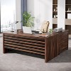 Tribesigns 62.2" Large Executive Desk with Mobile File Cabinet, L-Shaped Office Desk with Storage Shelves - 2 of 4