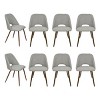 Modern Upholstered Dining Chairs Set, Mid-Century Fabric Chairs with Walnut Legs, Comfortable Padded Seat for Kitchen & Dining Room-Maison Boucle - 2 of 4