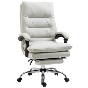 TopComfy Accent Chairs Massage Office Chair Heated Reclining Chair with Footrest Comfortable Chair Soft Seat for Office, White, 25.5"*28.3"*46" - 1 of 4