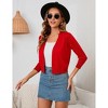 BLUEMING Womens Soft Knit Sweater Cardigan Bracelet Sleeve Open Front Cardigan Above Hip Length Cardigan - 3 of 4