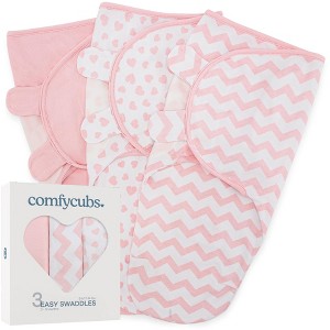 Swaddle Blankets for Baby Girl & Boy 3 Pack Sleep Sack Velcro by Comfy Cubs - 1 of 4