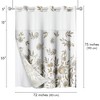 Americanflat 72x75 Hookless Shower Curtain - Floral Gold Grey Shower Curtain with Sheer Panel, Snap-In Liner, and Grommets - 100% Polyester - 2 of 4