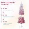 Pencil Christmas Tree, Modern Gradient Snow Flocked Holiday Decoration Xmas Tree with 320 Branch Tips and Metal Stand, for Home Office Christmas - 4 of 4