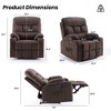 GlasFlength Accent Recliner Chairs, Wide Recliner, Adjustable Single Recliner Chair, for Living Room, Bedroom, Apartment, Brown, 34.3"*36.6"*42.1" - 3 of 4