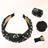 Unique Bargains Women's Pearly Rhinestones Crystal Knotted Headband Black 5.31"x1.97" - image 4 of 4