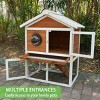 LAOTIES 2 Tier Outdoor Wooden Rabbit Hutch,Bunny Cage with Waterproof Roof,Pull Out Tray,Ramp,Viewing Window - 4 of 4