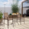 Costway 3 PCS Outdoor Patio Bar Table Stool Set Height Tempered Glass Top - 3 of 4