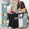 Racxily Segmented Foldable Laundry Hamper with Oxford Fabric Bags and Handles - Large Rectangular Laundry Sorter Basket for Home, Dorm - 3 of 4