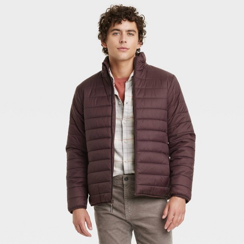 Men's Lightweight Puffer Jacket - Goodfellow & Co™ Brown L : Target