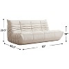 SYFERLORY Armless 3-Seat Togo THREE Seater Large Bean Bag Sofa，White - 2 of 4