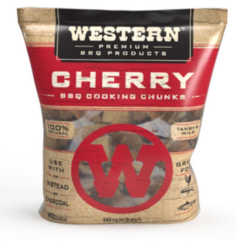 Western BBQ Smoking Barbecue Wood Grill Cooking Chunks, Cherry, 1 of 7