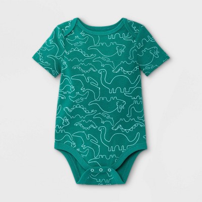 Baby Boys' Dino Short Sleeve Bodysuit - Cat & Jack™ Jade Newborn
