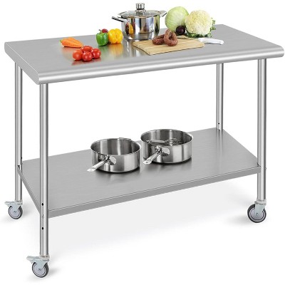 Stainless Steel Work Table, NSF Commercial Grade, Adjustable Shelf ...