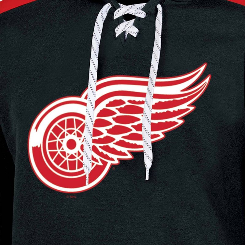 NHL Detroit Red Wings Men&#39;s Hooded Sweatshirt with Lace, 3 of 4