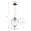 LLHZSY 11 4/5" Hammered Clear Glass Pendant Chandelier Light, Antique Gold Brass Finish Hanging Light Fixture - 3 of 4