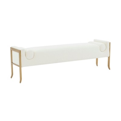 TOV Ottoman Ines Textured Velvet Upholstered Bench