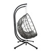 NAYSAYE Patio Swing Two Person Wicker Egg Chair with Stand Comfortable Durable Design for Indoor and Outdoor Use, Gray, 36.2"*76.8"*77.2" - 3 of 4