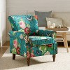 Araceli Traditional Wooden Upholstered Floral Armchair with Wingback and Nailhead Trim | ARTFUL LIVING DESIGN - 2 of 4