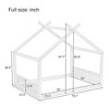 Okak Montessori House Floor Bed Twin/Full Size,Solid Wood Bed Frame with Safety Rails & Headboard, Low-Profile Kids Bed,Slat Not Required - 3 of 4
