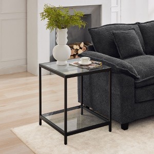 HYLEORY End Table with Charging Station, Side Table with USB Ports and Outlets, Sofa End Table Table for Living Room Bedroom, Nightstand with Shelve - 1 of 4