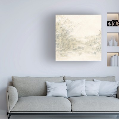 Parchment Field Study I Beige and Gray Canvas Art