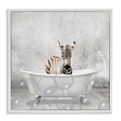Stupell Industries Baby Zebra Bath Time, 12" x 12"